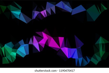 Dark Multicolor, Rainbow vector abstract polygonal cover. A sample with polygonal shapes. The polygonal design can be used for your web site.