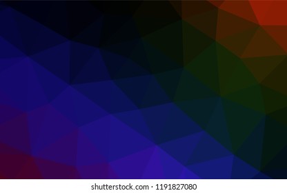 Dark Multicolor, Rainbow vector abstract polygonal cover. Modern geometrical abstract illustration with gradient. The polygonal design can be used for your web site.