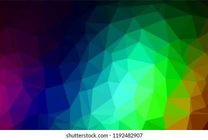 Dark Multicolor, Rainbow vector abstract mosaic background. An elegant bright illustration with gradient. The polygonal design can be used for your web site.
