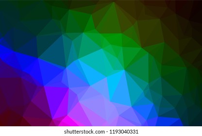 Dark Multicolor, Rainbow vector abstract polygonal cover. An elegant bright illustration with gradient. The template can be used as a background for cell phones.