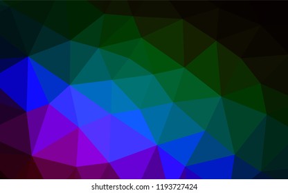 Dark Multicolor, Rainbow vector abstract mosaic backdrop. Colorful illustration in abstract style with gradient. A new texture for your design.