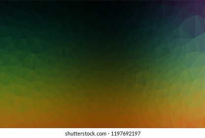 Dark Multicolor, Rainbow vector abstract polygonal texture. Brand new colored illustration in blurry style with gradient. A completely new design for your business.