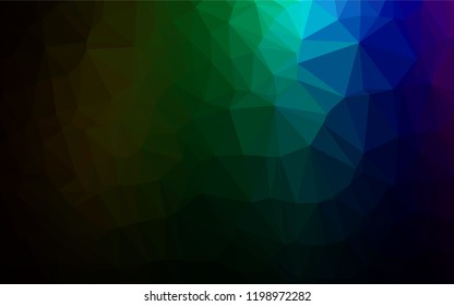 Dark Multicolor, Rainbow vector abstract mosaic background. Colorful abstract illustration with gradient. The elegant pattern can be used as part of a brand book.