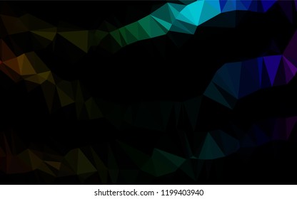 Dark Multicolor, Rainbow vector abstract polygonal cover. Shining illustration, which consist of triangles. Triangular pattern for your business design.