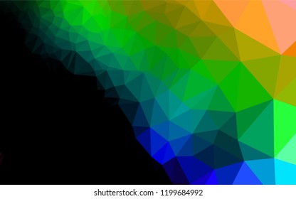 Dark Multicolor, Rainbow vector abstract polygonal layout. Shining colored illustration in a Brand new style. The polygonal design can be used for your web site.