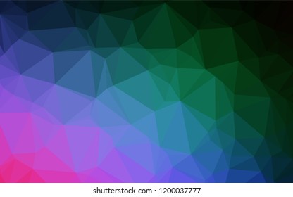 Dark Multicolor, Rainbow vector abstract mosaic background. Colorful abstract illustration with gradient. A new texture for your design.