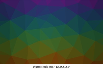Dark Multicolor, Rainbow vector abstract mosaic pattern. Colorful illustration in abstract style with gradient. A new texture for your design.