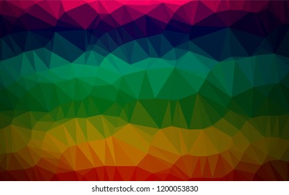 Dark Multicolor, Rainbow vector abstract mosaic pattern. A completely new color illustration in a vague style. Brand new style for your business design.
