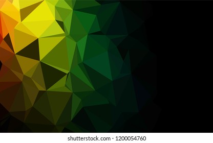 Dark Multicolor, Rainbow vector abstract mosaic backdrop. Triangular geometric sample with gradient.  A completely new template for your business design.