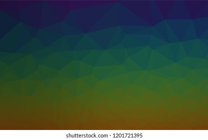 Dark Multicolor, Rainbow vector abstract polygonal texture. Creative illustration in halftone style with gradient. The polygonal design can be used for your web site.