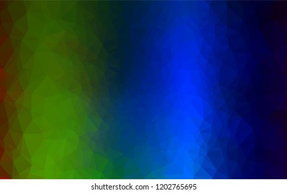 Dark Multicolor, Rainbow vector abstract polygonal layout. Creative illustration in halftone style with gradient. A new texture for your design.