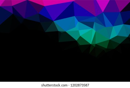 Dark Multicolor, Rainbow vector abstract mosaic background. Brand new colored illustration in blurry style with gradient. The best triangular design for your business.