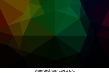 Dark Multicolor, Rainbow vector abstract polygonal texture. Shining illustration, which consist of triangles. The polygonal design can be used for your web site.