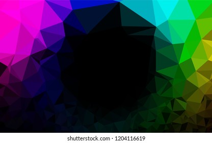 Dark Multicolor, Rainbow vector abstract mosaic backdrop. A completely new color illustration in a vague style. The textured pattern can be used for background.