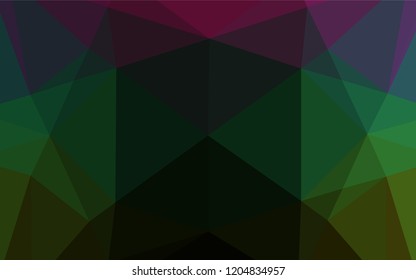 Dark Multicolor, Rainbow vector abstract polygonal texture. Brand new colored illustration in blurry style with gradient. A new texture for your design.
