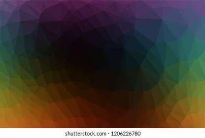 Dark Multicolor, Rainbow vector abstract mosaic backdrop. A vague abstract illustration with gradient. A completely new design for your business.