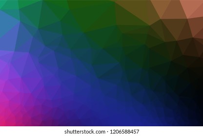 Dark Multicolor, Rainbow vector abstract mosaic background. A completely new color illustration in a vague style. A new texture for your design.