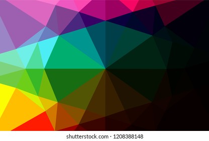 Dark Multicolor, Rainbow vector abstract mosaic pattern. A vague abstract illustration with gradient. The polygonal design can be used for your web site.
