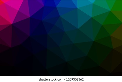Dark Multicolor, Rainbow vector abstract mosaic background. Colorful illustration in abstract style with gradient. A completely new template for your business design.