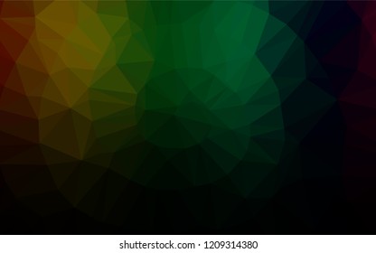 Dark Multicolor, Rainbow vector abstract mosaic pattern. Geometric illustration in Origami style with gradient.  A completely new design for your business.