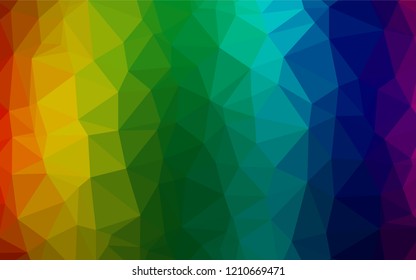 Dark Multicolor, Rainbow vector abstract polygonal layout. Creative geometric illustration in Origami style with gradient. The polygonal design can be used for your web site.