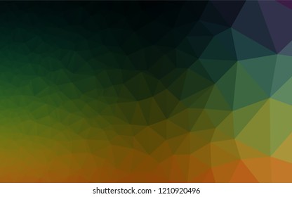 Dark Multicolor, Rainbow vector abstract polygonal cover. Shining illustration, which consist of triangles. The best triangular design for your business.