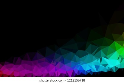 Dark Multicolor, Rainbow vector abstract mosaic background. Modern geometrical abstract illustration with gradient. A new texture for your design.