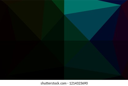 Dark Multicolor, Rainbow vector abstract mosaic backdrop. Creative geometric illustration in Origami style with gradient. Brand new style for your business design.