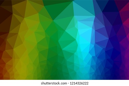 Dark Multicolor, Rainbow vector abstract polygonal texture. Geometric illustration in Origami style with gradient.  Brand new design for your business.