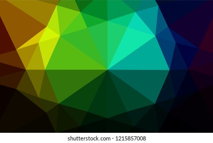Dark Multicolor, Rainbow vector abstract polygonal layout. Glitter abstract illustration with an elegant design. A completely new template for your business design.