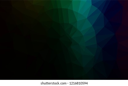 Dark Multicolor, Rainbow vector abstract mosaic pattern. An elegant bright illustration with gradient. Brand new style for your business design.