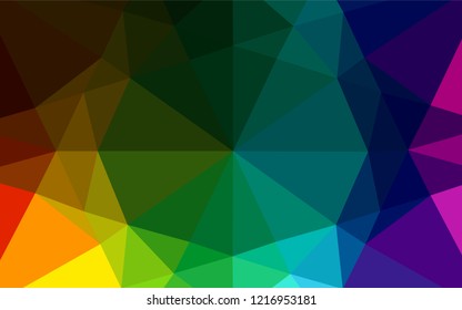 Dark Multicolor, Rainbow vector abstract polygonal texture. Creative illustration in halftone style with gradient. The completely new template can be used for your brand book.