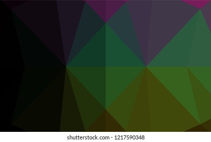 Dark Multicolor, Rainbow vector abstract mosaic pattern. Modern geometrical abstract illustration with gradient. Triangular pattern for your business design.