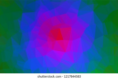 Dark Multicolor, Rainbow vector abstract mosaic pattern. Brand new colored illustration in blurry style with gradient. Triangular pattern for your business design.