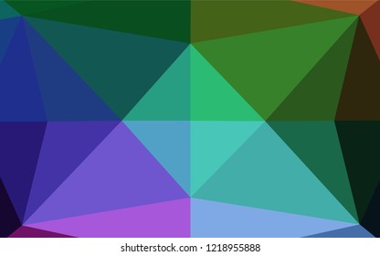Dark Multicolor, Rainbow vector abstract polygonal cover. Shining illustration, which consist of triangles. Brand new design for your business.