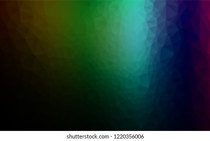 Dark Multicolor, Rainbow vector abstract polygonal texture. Modern geometrical abstract illustration with gradient. The template can be used as a background for cell phones.