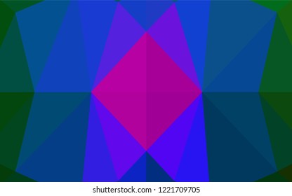 Dark Multicolor, Rainbow vector abstract mosaic background. An elegant bright illustration with gradient. The best triangular design for your business.