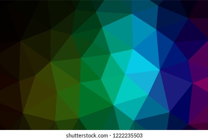 Dark Multicolor, Rainbow vector abstract polygonal texture. An elegant bright illustration with gradient. A completely new template for your business design.