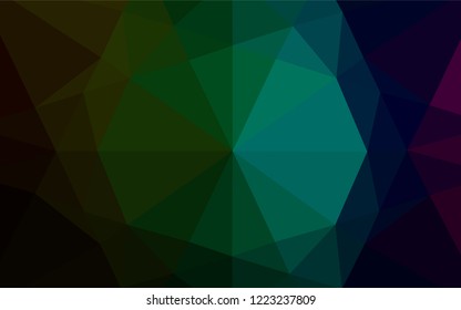 Dark Multicolor, Rainbow vector abstract polygonal cover. A completely new color illustration in a vague style. The elegant pattern can be used as part of a brand book.