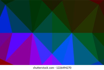 Dark Multicolor, Rainbow vector abstract mosaic background. Creative geometric illustration in Origami style with gradient. The polygonal design can be used for your web site.