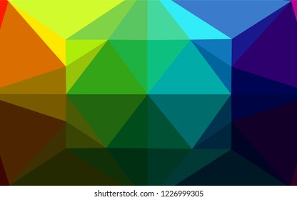 Dark Multicolor, Rainbow vector abstract polygonal cover. Shining colored illustration in a Brand new style. A new texture for your design.