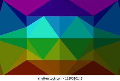 Dark Multicolor, Rainbow vector abstract mosaic background. Creative illustration in halftone style with gradient. The elegant pattern can be used as part of a brand book.