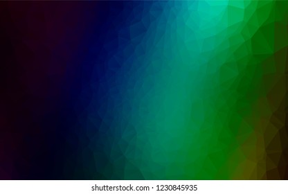 Dark Multicolor, Rainbow vector abstract mosaic background. Glitter abstract illustration with an elegant design. Triangular pattern for your business design.