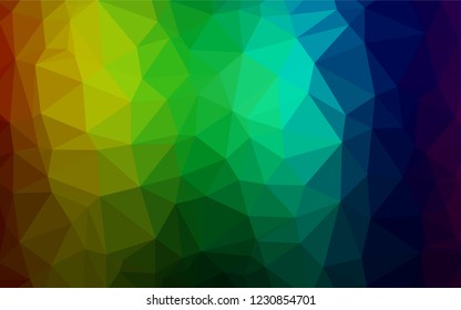 Dark Multicolor, Rainbow vector abstract polygonal layout. An elegant bright illustration with gradient. The elegant pattern can be used as part of a brand book.