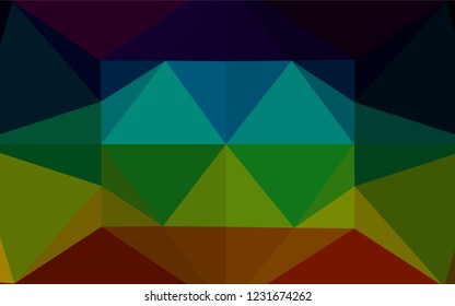 Dark Multicolor, Rainbow vector abstract mosaic pattern. Shining colored illustration in a Brand new style. The polygonal design can be used for your web site.