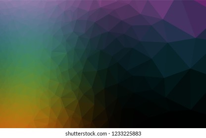 Dark Multicolor, Rainbow vector abstract polygonal layout. Creative geometric illustration in Origami style with gradient. A completely new design for your business.