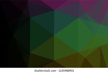 Dark Multicolor, Rainbow vector abstract mosaic background. Colorful illustration in abstract style with gradient. The textured pattern can be used for background.