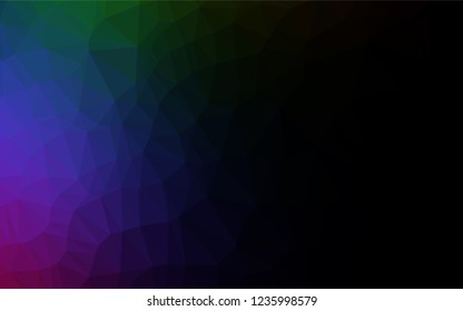 Dark Multicolor, Rainbow vector abstract mosaic backdrop. Colorful abstract illustration with gradient. Brand new style for your business design.