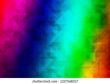 Dark Multicolor, Rainbow vector abstract mosaic backdrop. Geometric illustration in Origami style with gradient.  Brand new style for your business design.