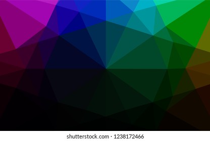 Dark Multicolor, Rainbow vector abstract mosaic backdrop. Glitter abstract illustration with an elegant design. Brand new design for your business.